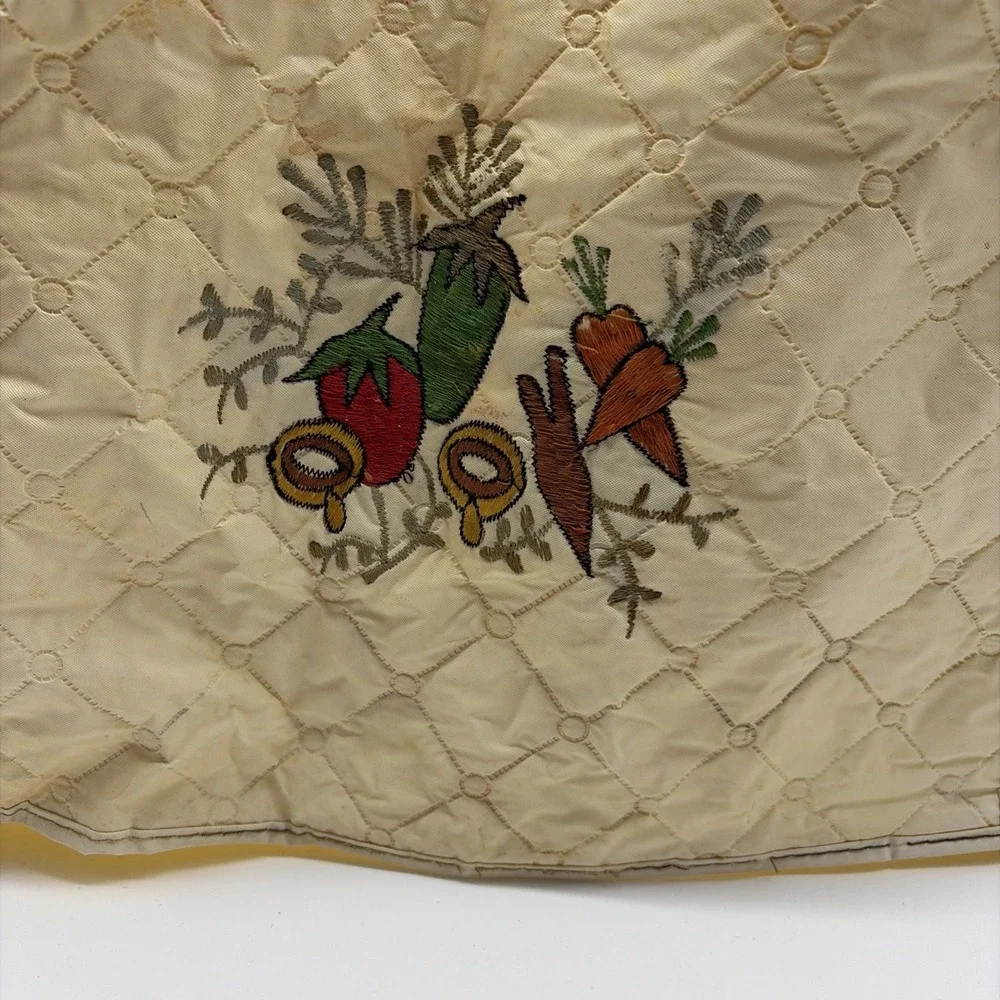 Vintage Quilted Appliance Blender Dust Cover Vegtable  Farm Print‎ 13x 14